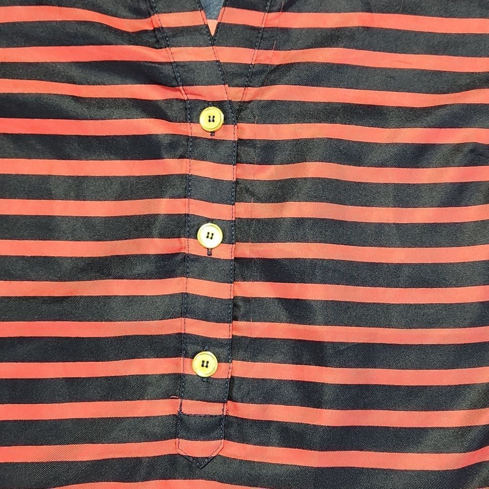 The Limited Popover Striped Vneck Long Sleeve Blouse Small — image 6 of 8